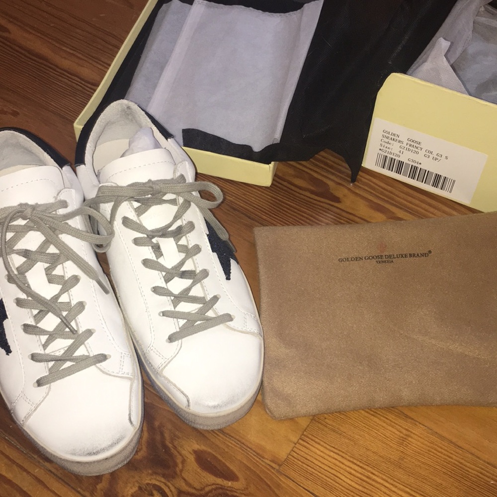 Golden goose sneakers. Navy sequin stars